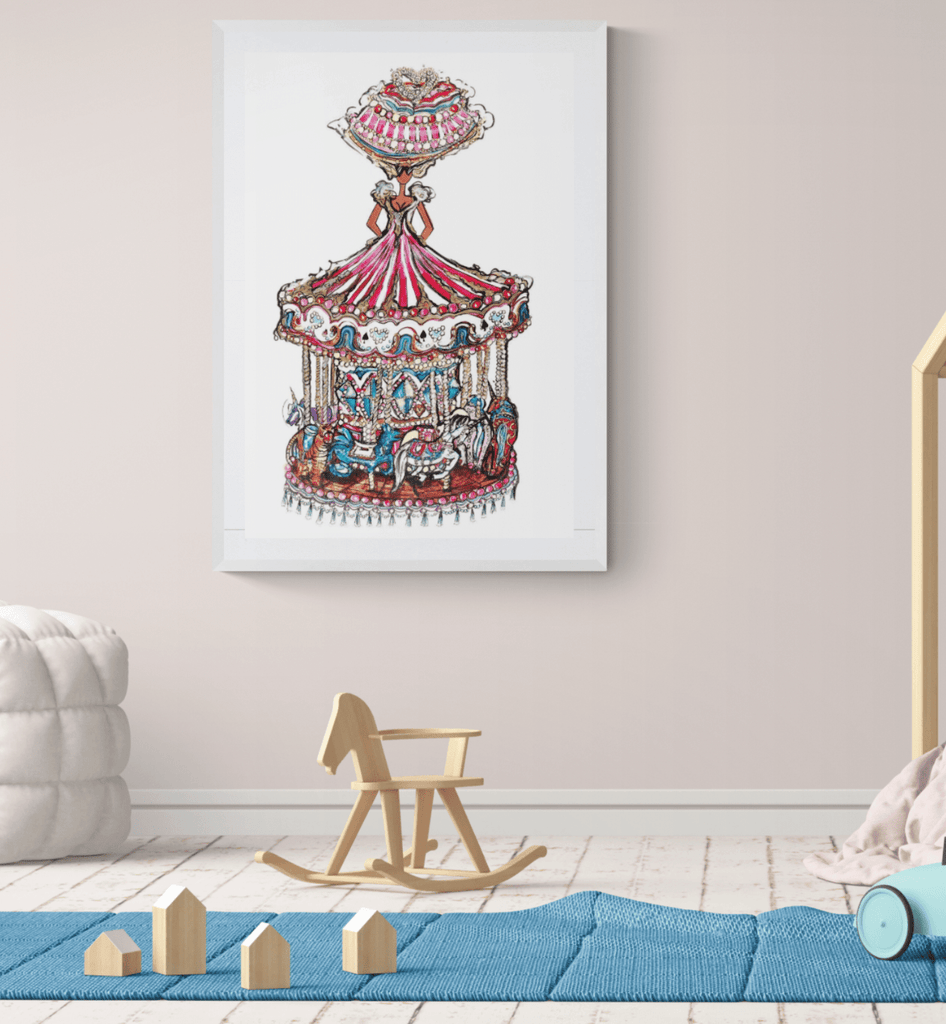 LIFE'S A MERRY - GO - ROUND PRINT - Charlotte Posner