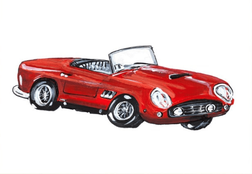 Red Classic Car PRINT - Charlotte Posner